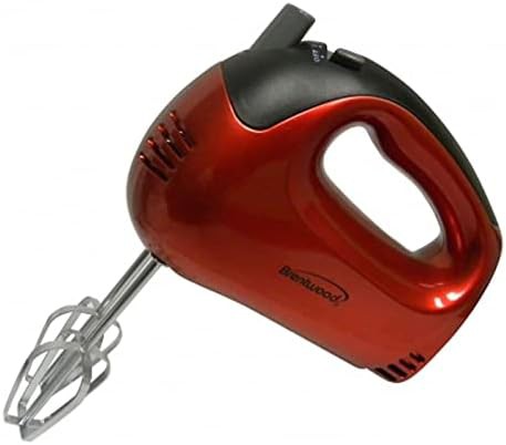 Red lightweight five speed electric mixer