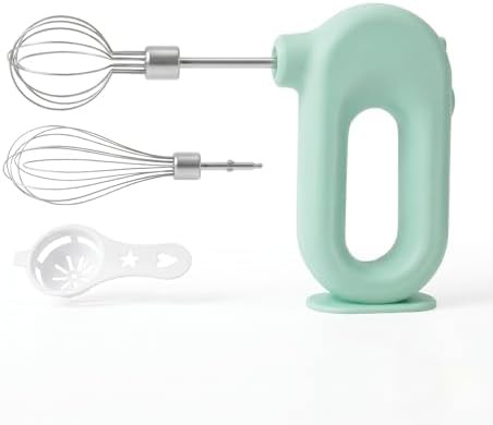 Green mini cordless self standing whisk