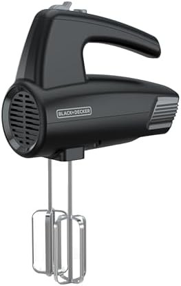 Black five speed mixer with dough hooks