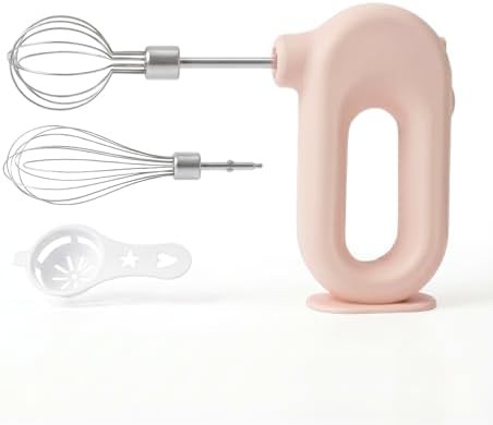 Pink self standing cordless electric whisk