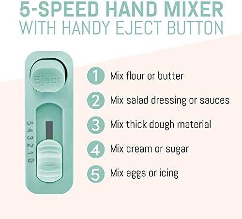 Mint blue five speed dishwasher safe mixer — photo 4