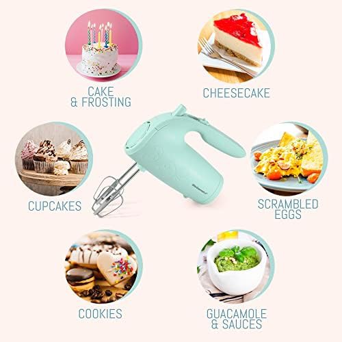 Mint blue five speed dishwasher safe mixer — photo 5
