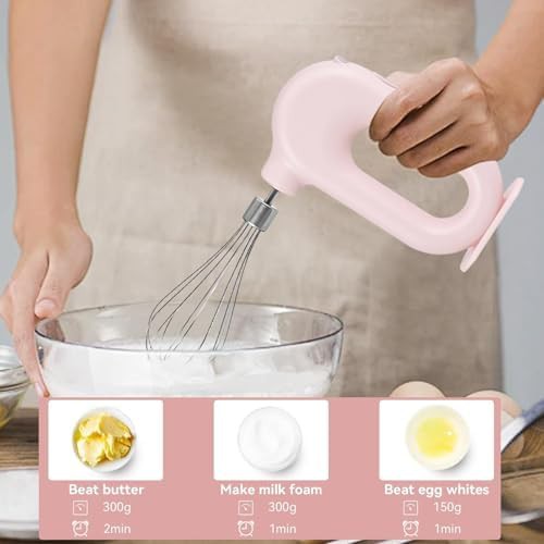 Pink Cordless Mini Handheld Egg Beater — photo 3