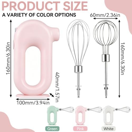 Pink Cordless Mini Handheld Egg Beater — photo 5