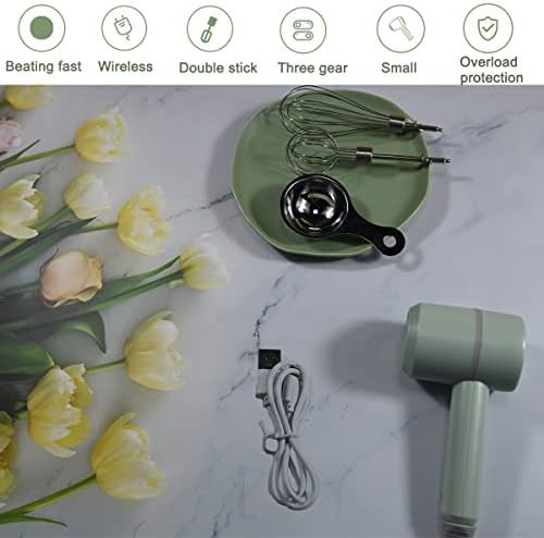 Green cordless lightweight portable hand mixer — photo 5