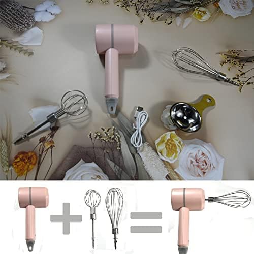 Pink cordless rechargeable mini hand mixer — photo 4