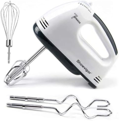 Seven speed electric hand mixer with accessories