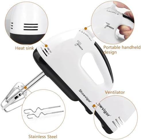 Seven speed electric hand mixer with accessories — photo 4