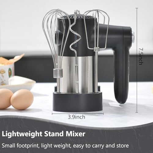Black cordless mixer with digital display — photo 3