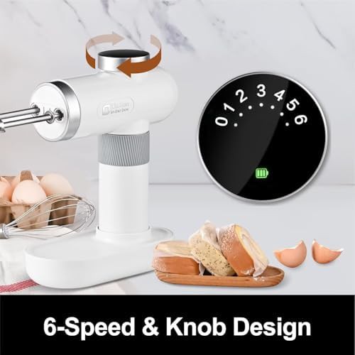 Pearl white portable electric mixer with usb-c — photo 3