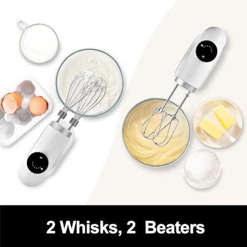 Pearl white portable electric mixer with usb-c — photo 4