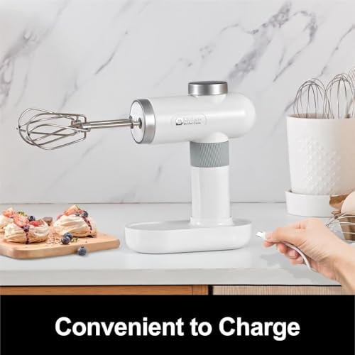 Pearl white portable electric mixer with usb-c — photo 5