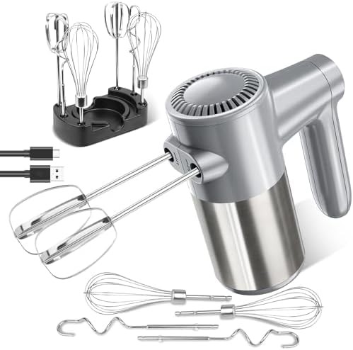 Cordless Seven Speed Mixer with Silver Storage Base