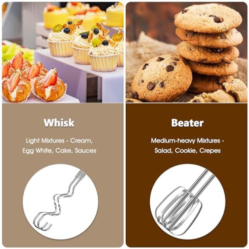 Lightweight five speed white electric hand mixer — photo 3