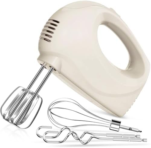 Ivory five speed mixer with stainless whisks
