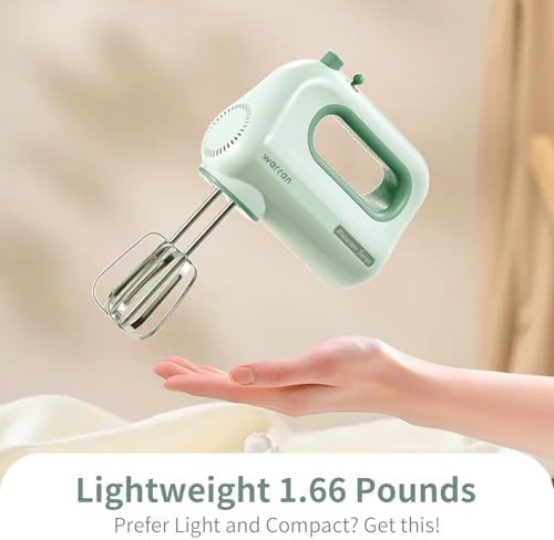 Compact green electric mixer with DC motor — photo 4