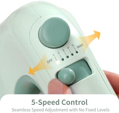 Compact green electric mixer with DC motor — photo 5