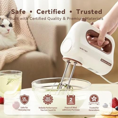 Lightweight white electric mixer for baking — photo 3