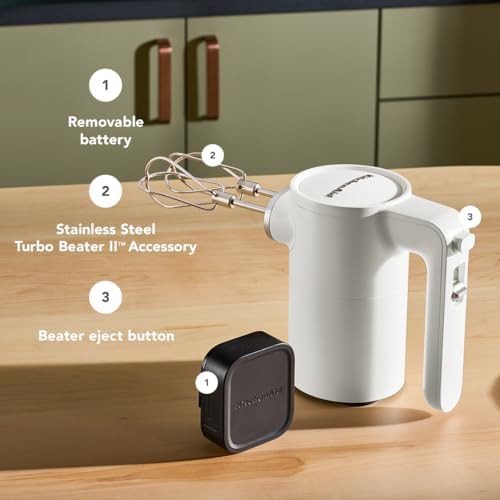 Porcelain white cordless metal mixer — photo 3