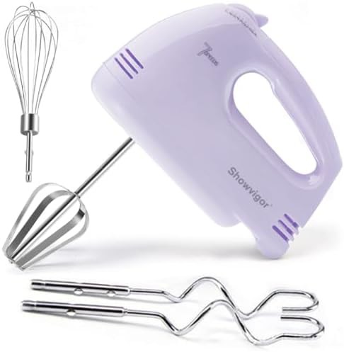 Purple seven speed lightweight electric hand mixer