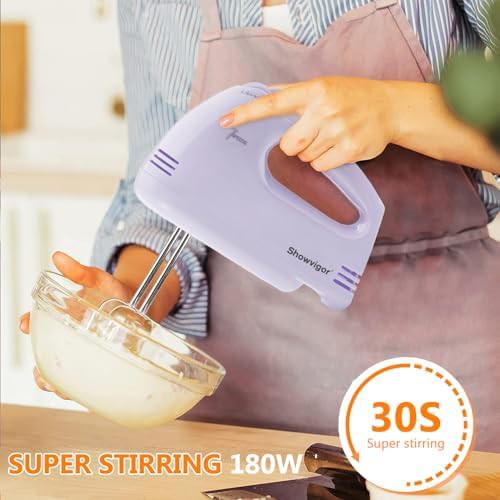 Purple seven speed lightweight electric hand mixer — photo 4