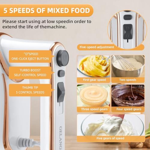 White five speed mixer with copper motor — photo 4