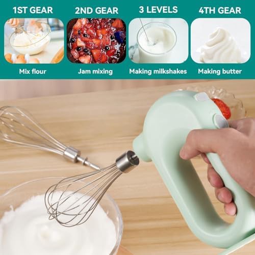 Green cordless mini portable handheld whisk — photo 3