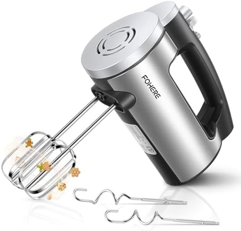 Silver six speed mixer with dough hooks