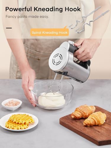 Silver six speed mixer with dough hooks — photo 4