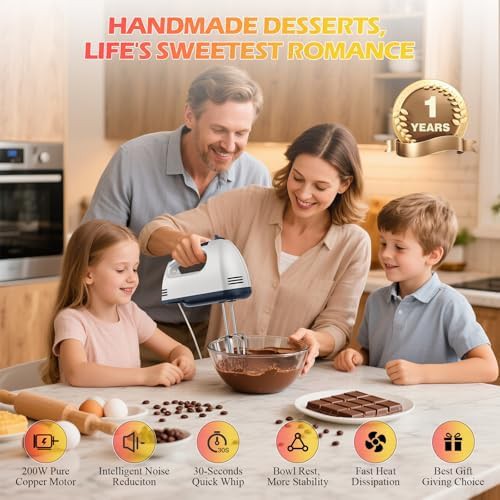 WADODO 7-Speed White Electric Kitchen Hand Mixer — photo 4