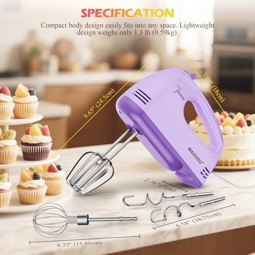 Purple portable hand mixer for baking — photo 4