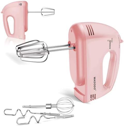Portable pink food mixer for baking