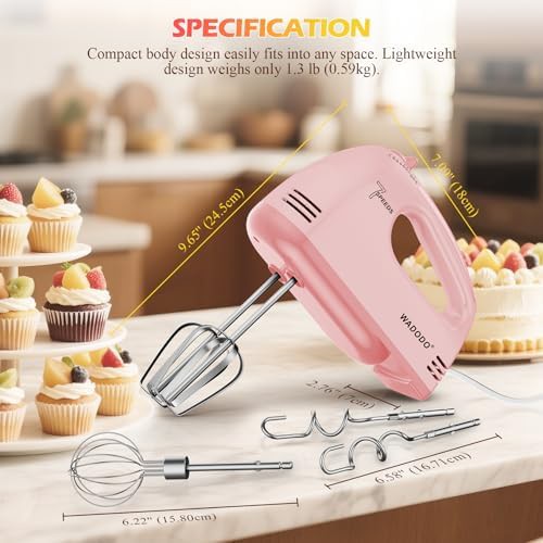 Portable pink food mixer for baking — photo 4