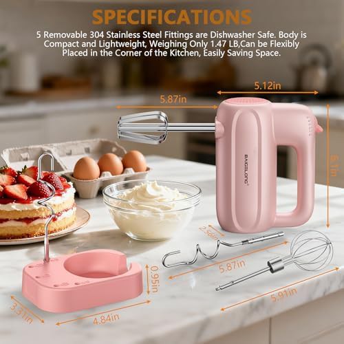 Pink Five Speed Mixer with Storage Base — photo 5