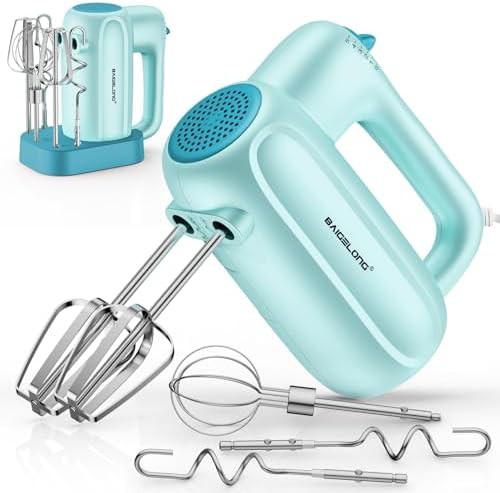 Blue Five Speed Mixer with Storage Stand