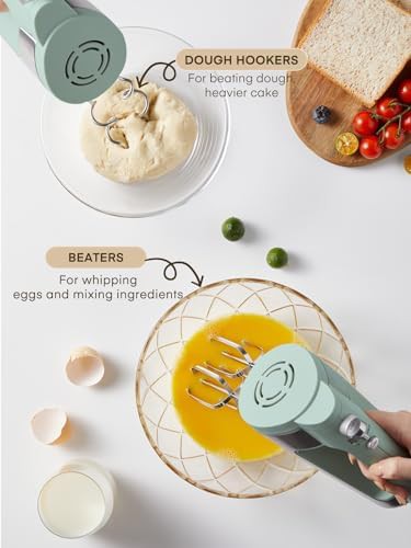 Green six speed electric whisk mixer — photo 3