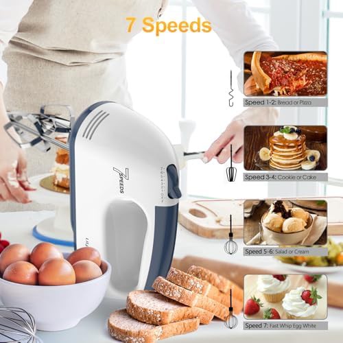 Light white electric mixer with attachments — photo 3