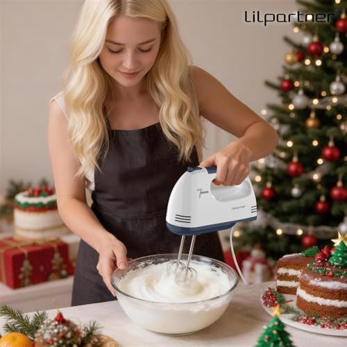 Light white electric mixer with attachments — photo 5