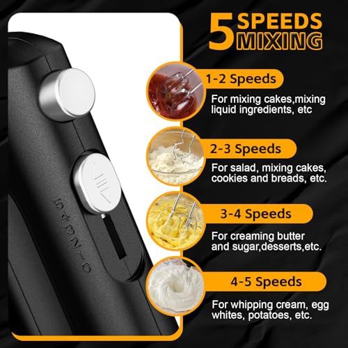 Portable Five Speed Electric Mixer in Black — photo 4