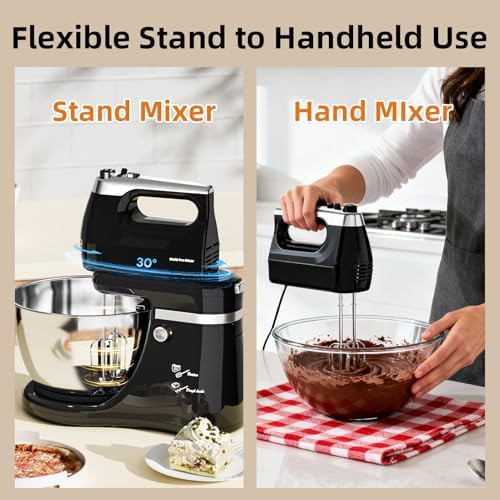 Black two-in-one mixer with rotating bowl — photo 4