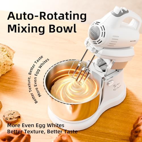 White compact stand and hand mixer — photo 4