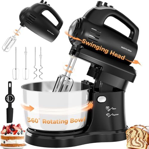 Black small capacity rotating bowl mixer