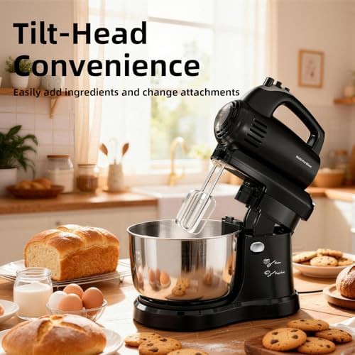 Black small capacity rotating bowl mixer — photo 5