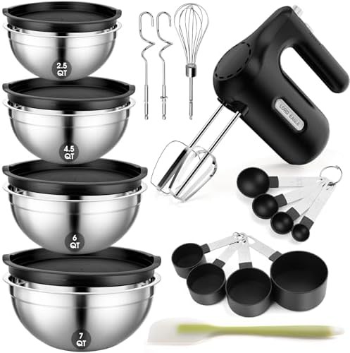 Lightweight Baking Mixer Set with Dough Hooks