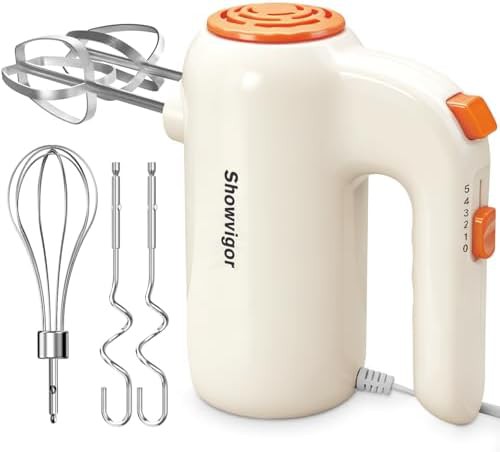 Five speed baking mixer with dough hooks