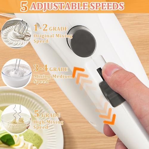 White five speed handheld mixer with turbo boost — photo 4