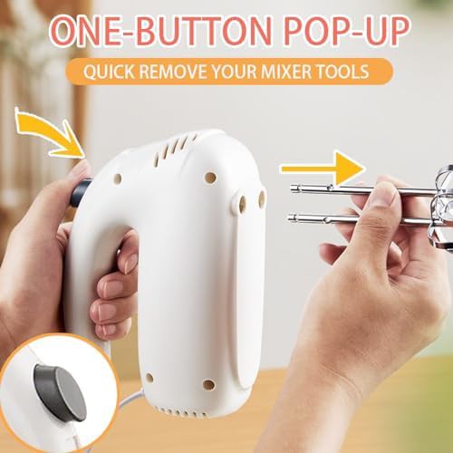 White five speed handheld mixer with turbo boost — photo 5