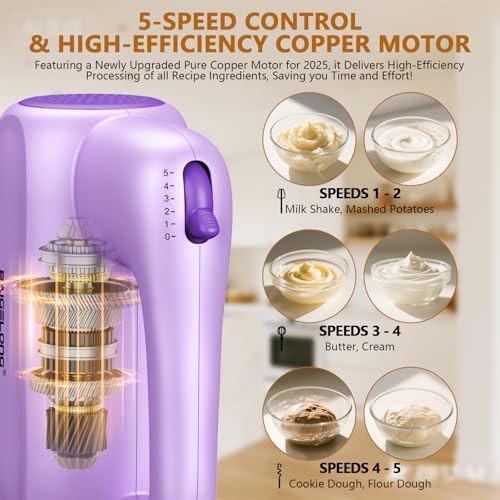 Purple Five Speed Mixer with Attachment Base — photo 3