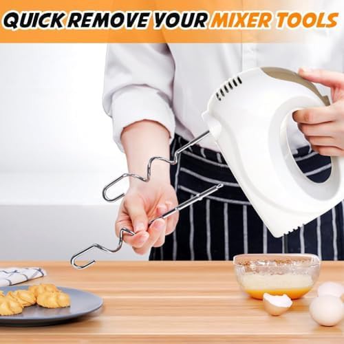 White five speed mixer with stainless whisks — photo 4