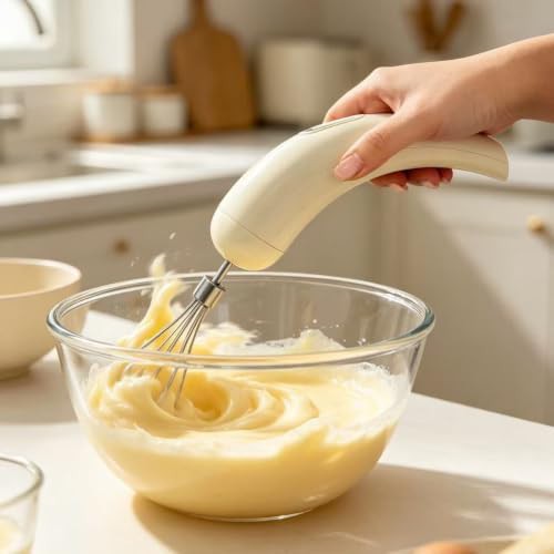 White cordless five speed egg beater — photo 3